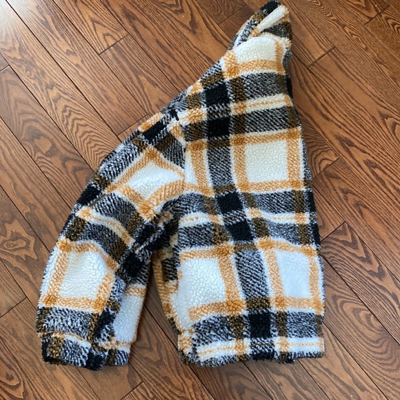 Fleece Sherpa Plaid Bomber Jacket - Picture 7 of 7